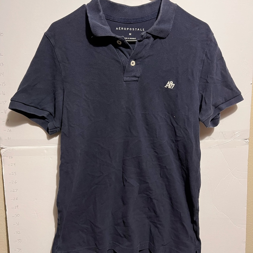Aeropostale basic black button up polo used